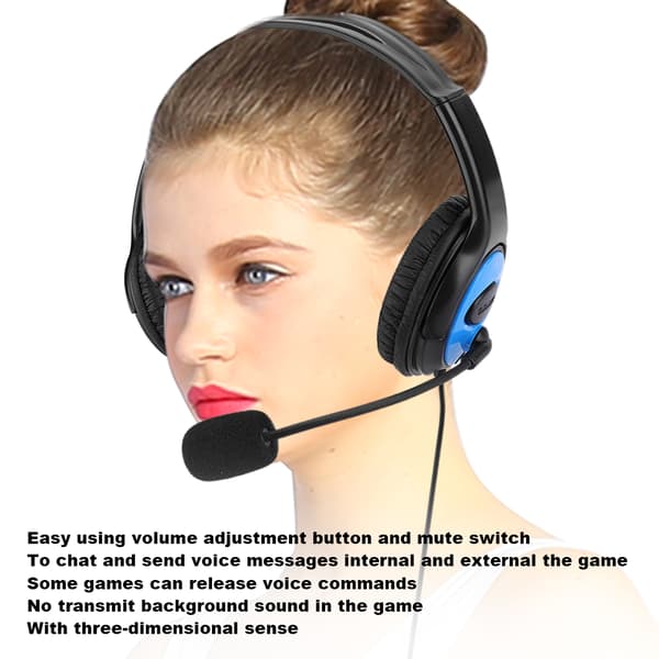 A4 ABS Lättvikts Gaming Headset Brusreducerande Mikrofon Hörlursutrustning för PS4/X ONE