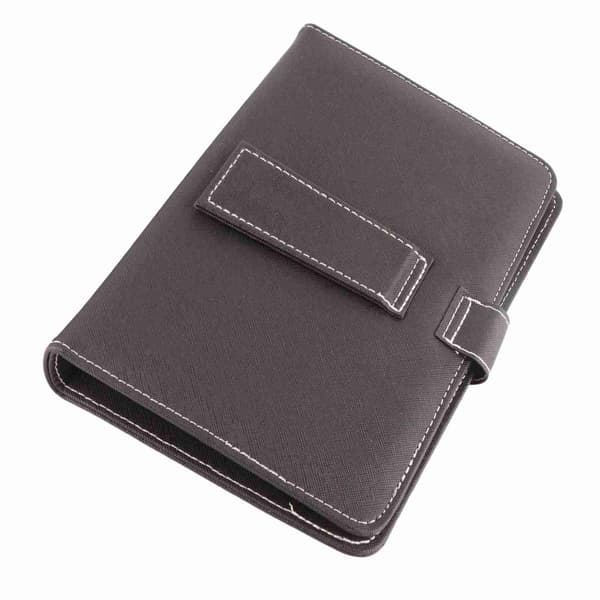Universal trådløst Bluetooth-tastatur flip-etui med stativ til iOS/Android-telefoner, sort