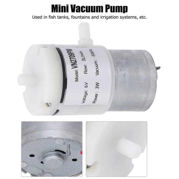 3 st 6V DC membranpump 3L/min Mini tyst luftvakuumpump