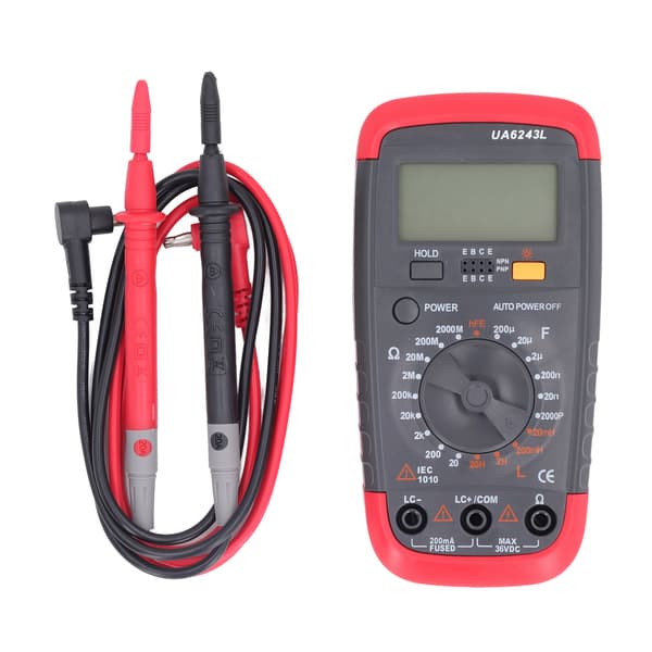 Digital multimeter med automatisk intervall, kapacitans, ohm-testare, bakgrundsbelyst LCD NCV-voltmeter