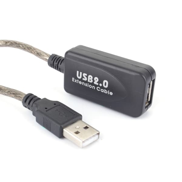 20M USB 2.0 Typ A Hane till Hona Förlängningskabel Svart