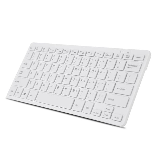 78 Taster Ultra Tynd Mini USB Kablet Tastatur til Stationær Computer Bærbar PC (Hvid)