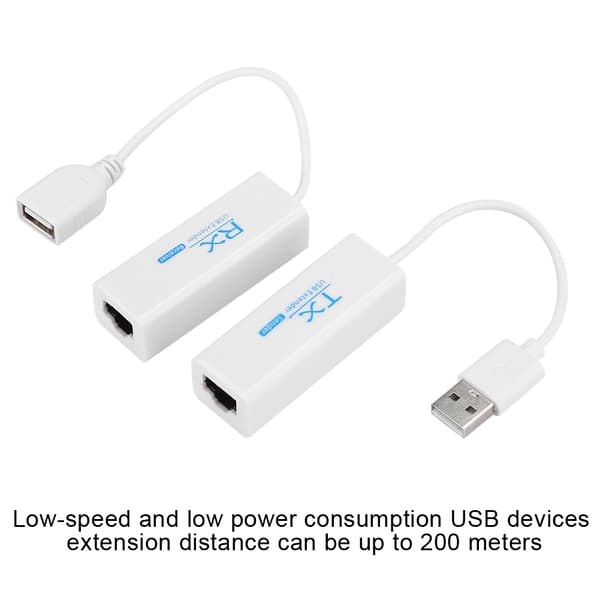 USB 2.0 200M Extender RJ45 Ethernet Forlængerkabel Netværkskabeladapter