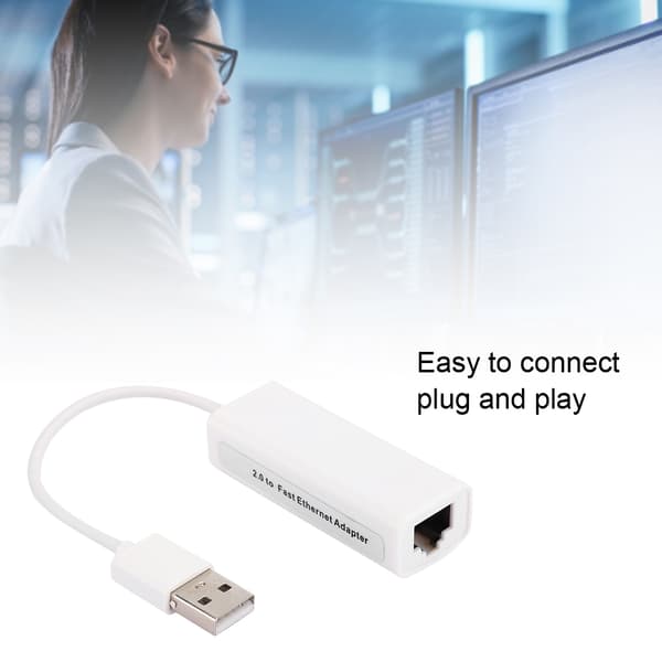 USB2.0 Ethernet-adapter RJ45 Hvid ABS RTL8152B Chip Eksternt netværkskort til computer