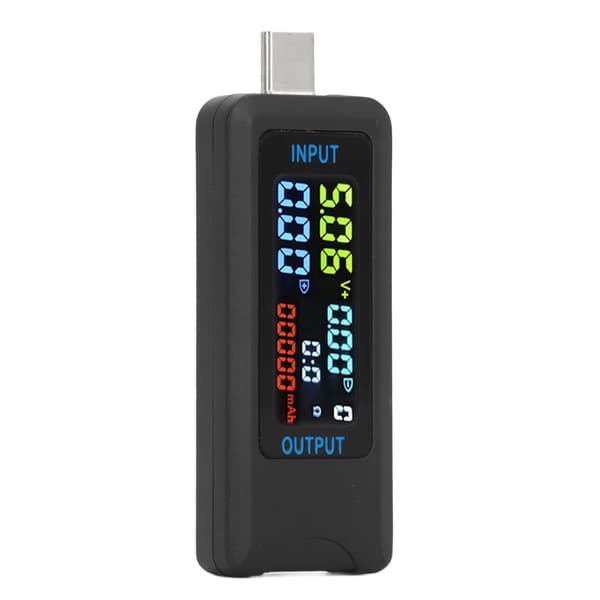 0-5A 0-8A 5-36V Digital Volt Ampere Meter 4-siffrig dubbelriktad IPS LCD USB-C Strömmonitor