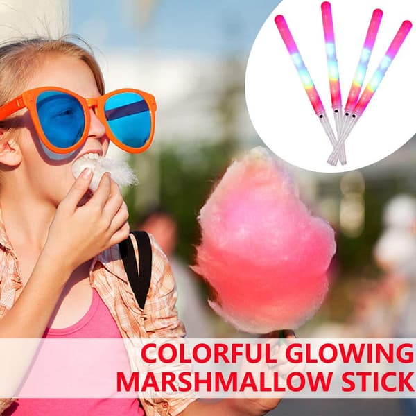 Glow Sticks til Candyflossmaskine, LED Lysende Pinde, Blå/Pink, 50-pak