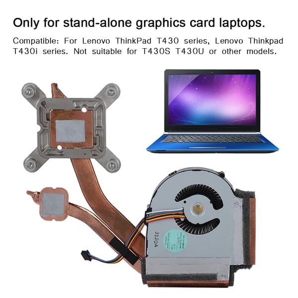 CPU-køleblæser kølepladeblæser til Lenovo IBM ThinkPad T430 T430i CPU-blæser