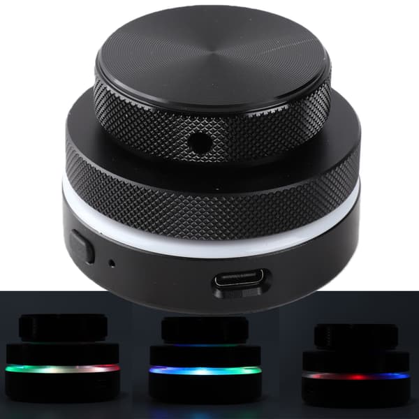 RGB drejeknap volumenkontrol med 2.4G Bluetooth USB-C kablet, sort, til Windows PC