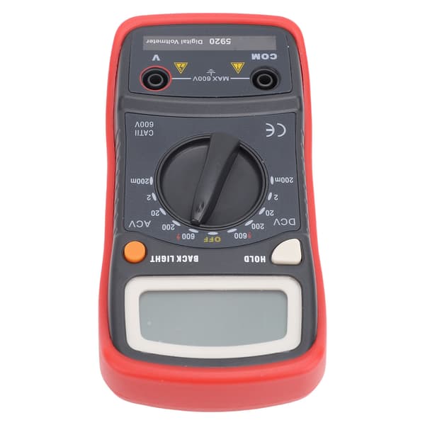 Digitalt multimeter AC DC voltmeter LCD baggrundsbelyst 200mV-600V elektrisk tester