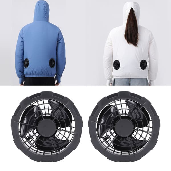 2-pak USB-køleventilator 5V 0,6A børsteløs motor til AC-vest arbejdstøj