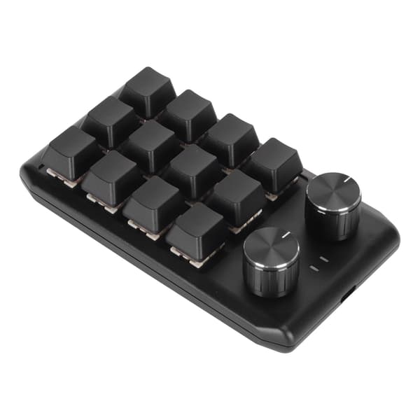 Mini anpassad knappsats 12 mekaniska tangenter 2 rattar programmerbar röd switch programmering makroknappsats för PC-spel multimedia trådlös BT