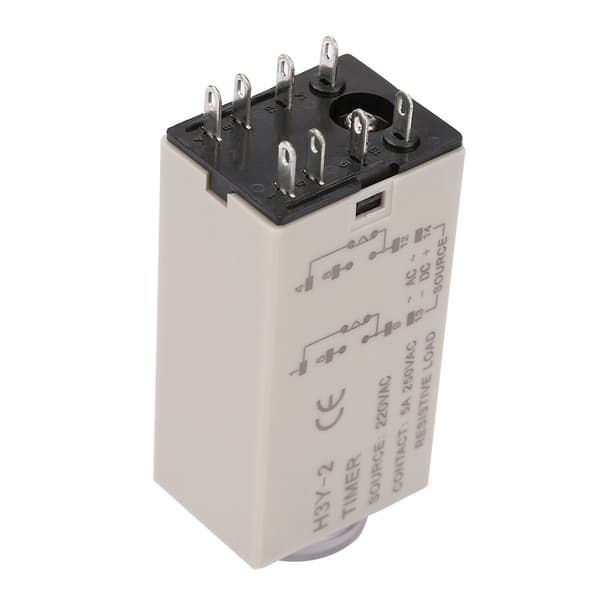 H3Y-2 Timerrelæ AC 220V 0-10s Forsinkelsestidskontakt 10 Sekunder