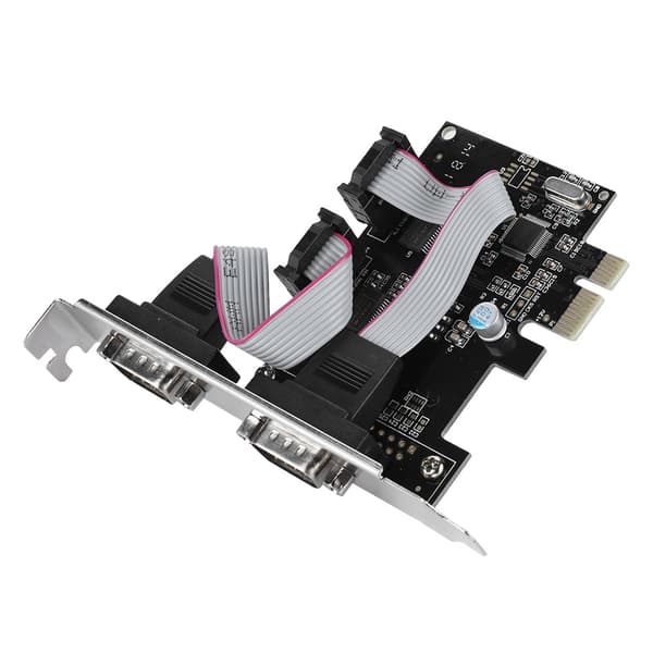 PCI-E til RS232 2-ports seriel portkonverter PCI Express Controller Adapter Udvidelseskort