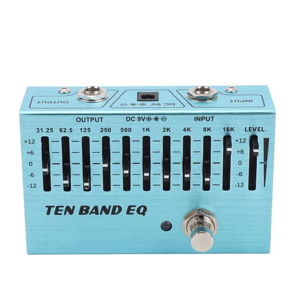 10-bånds EQ enkeltblok guitar bas mini equalizer effektpedal med ægte bypass aluminiumskrop båndcontroller DC9V