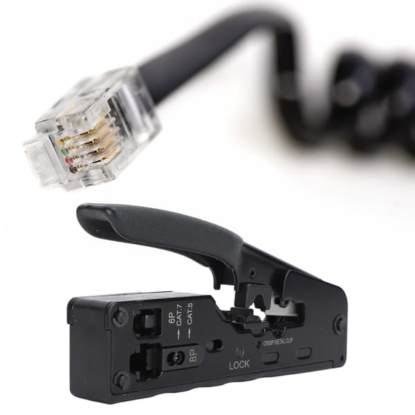 RJ45 Crimping Tool Pass Through Ethernet Crimper Cat5 Cat5e Cat6 Crimping Tool med netværkskabeltester og wirestripper