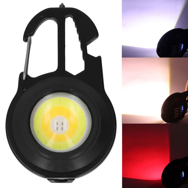 COB Mini Lommelygte 3 Tilstande USB Genopladelig Sort Lommelygte med Stativ til Camping Hjem