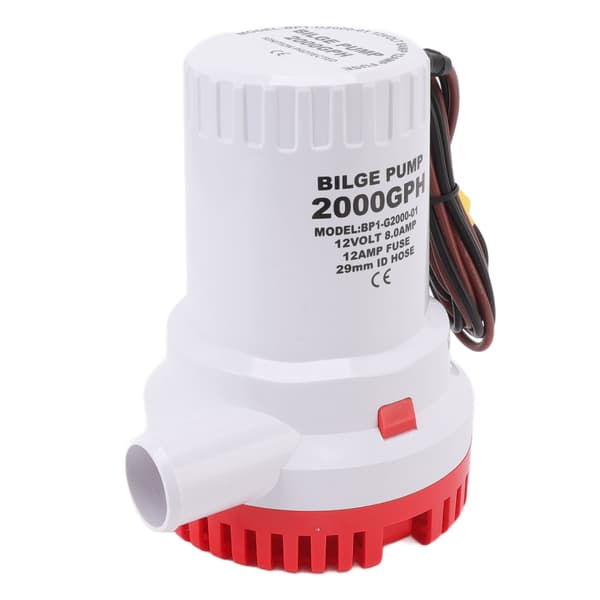 Länspump Tyst Båt Dränkbar DC Mikrodrain Marin Avlopp för Damm Pool 2000 GPH 12V