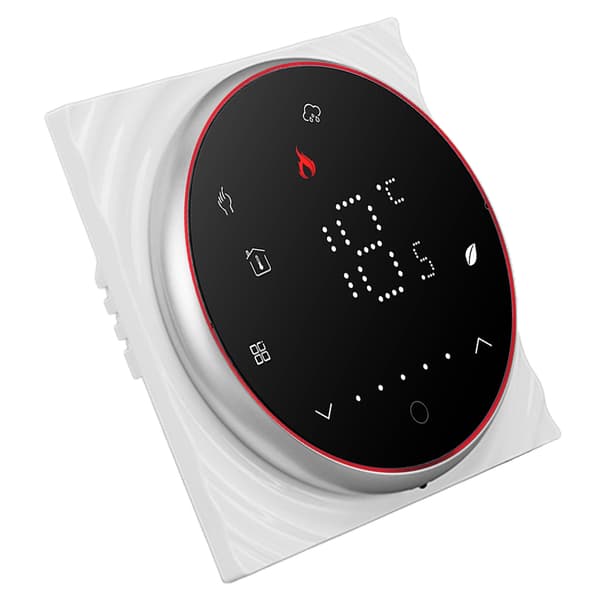 Smart termostat 1 vecka programmerbar LED-display infälld rektangulär bas digital termostat AC95-240V för pannvärmesystem svart