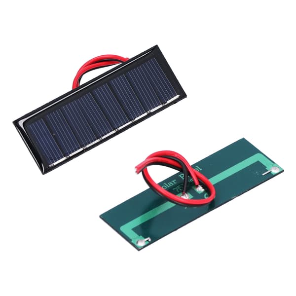 2-pak 0,2W 4V Polysilicium solpanel med kabel, 75x25mm solcelle til gør-det-selv videnskabsprojekter