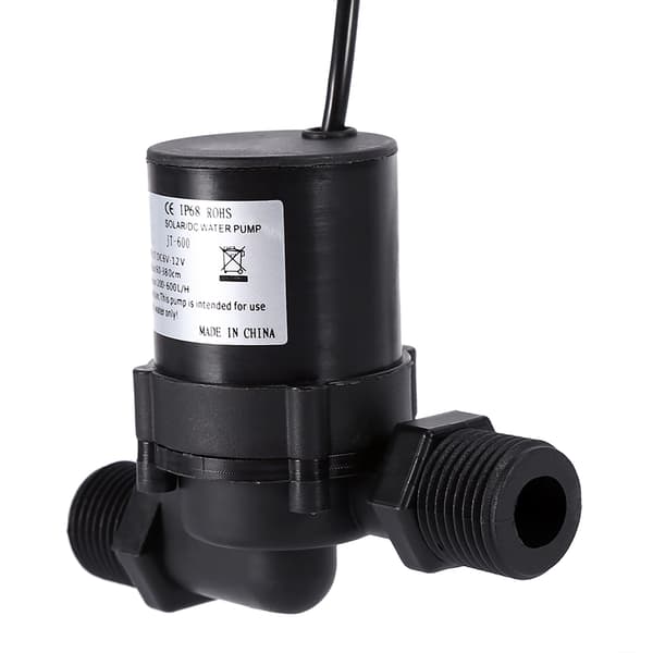 DC 12V Solvatten Cirkulationspump Borstlös Motor Vattenpump 600L/H IP68 Vattentät Plugg