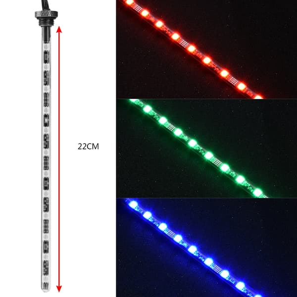 22 cm computer cylinder vandkølingstank lys virus reservoir LED rør lampe belysning