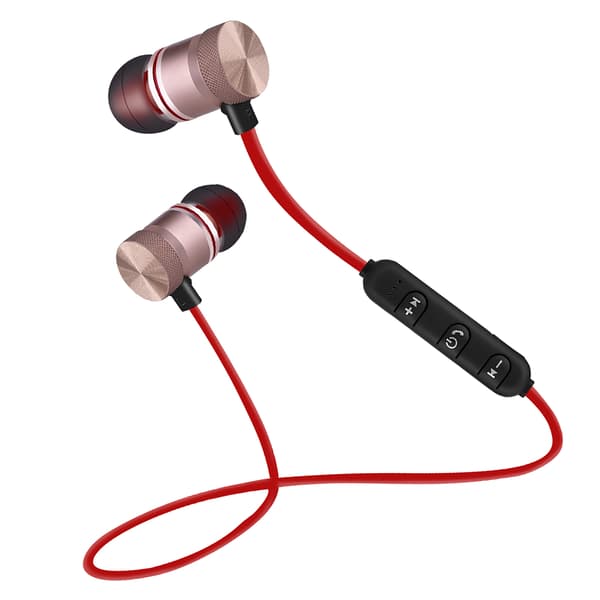 Magnet Trådløs Bluetooth Sportsøretelefon Headset Hovedtelefon til iPhone Android Guld