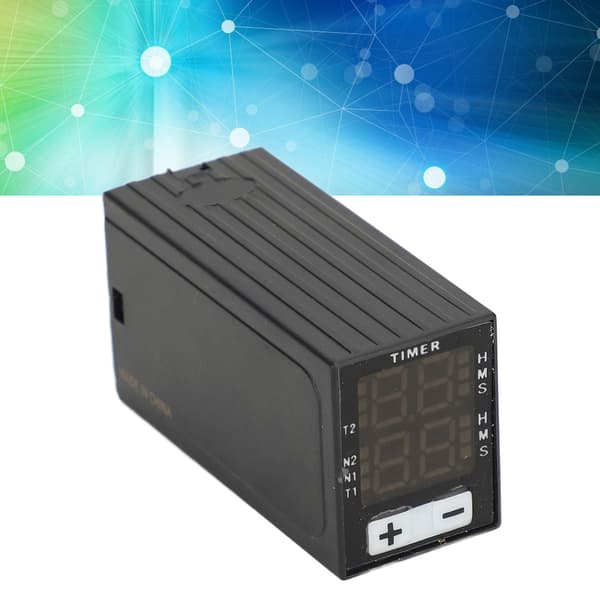 Tidsforsinkelsesrelæ 24V DC Digital Timer 0.1S-99H LED Display Varmebestandig Cyklusafbryder
