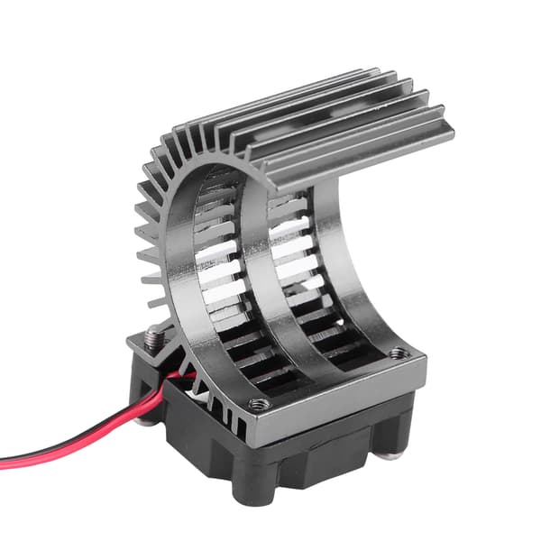 Køleplade med køleventilator til 1/10 skala elektrisk RC bil 540 / 550 motor (sort)