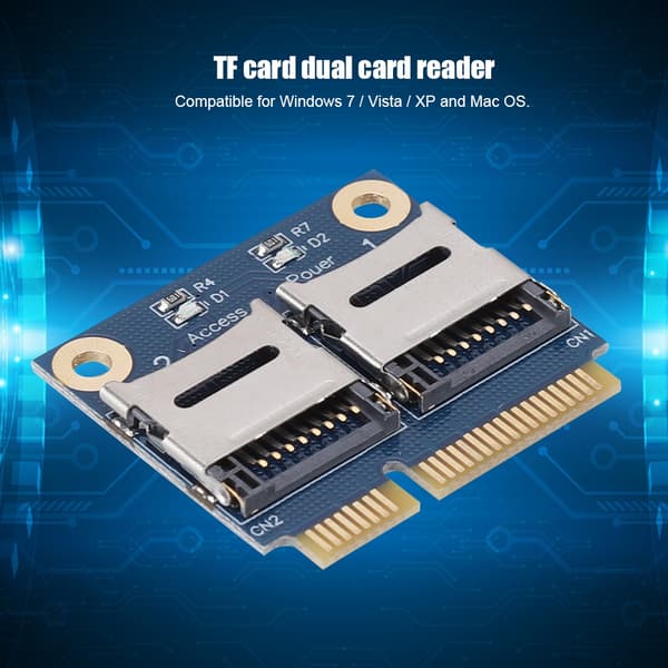 Mini PCIe till dubbel Micro Secure Digital Minnesadapterkortomvandlare förlängningskort