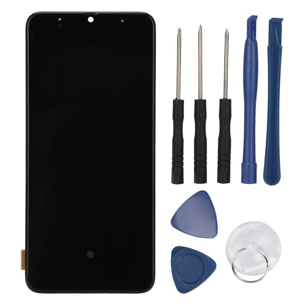LCD-skärm Digitizer-enhet med fingeravtryckssensor för Galaxy A70 Series skärmenhet