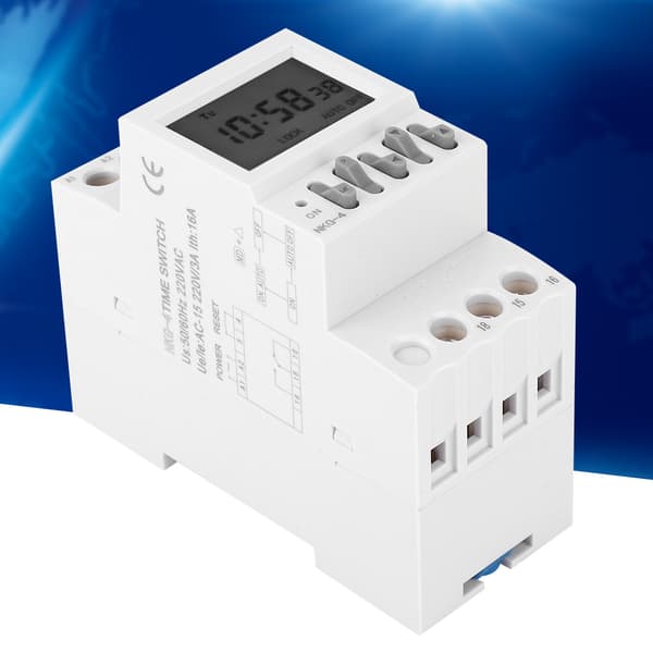 NKG-4 DIN-skinne timer-kontakt AC 220V 3A programmerbar ugentlig digital tidsrelæ