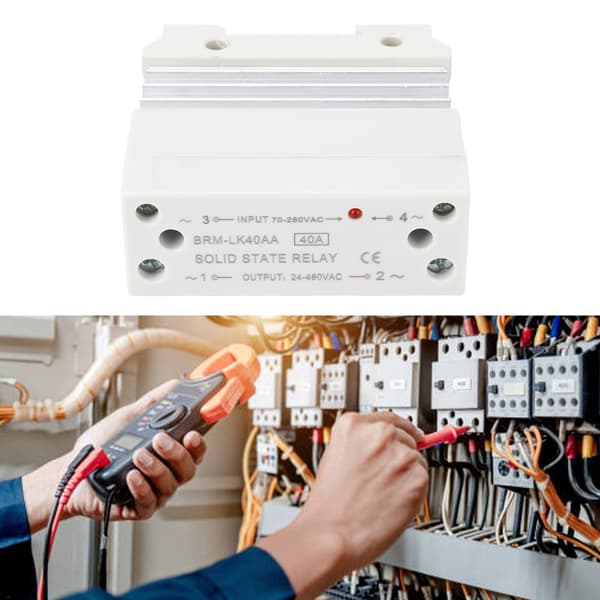DIN-skinne SSR-modul 70-280VAC spole, 24-480VAC belastning, enfaset solid state-relæ m/ køleplade
