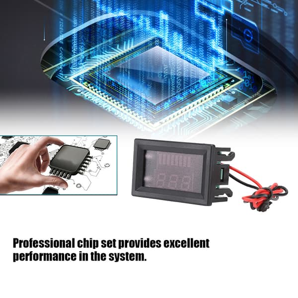 DC Digital Elektrisk Utrustning Spänningsmätare Display Litiumbatteri Voltmeter 12V-60V (Blå)