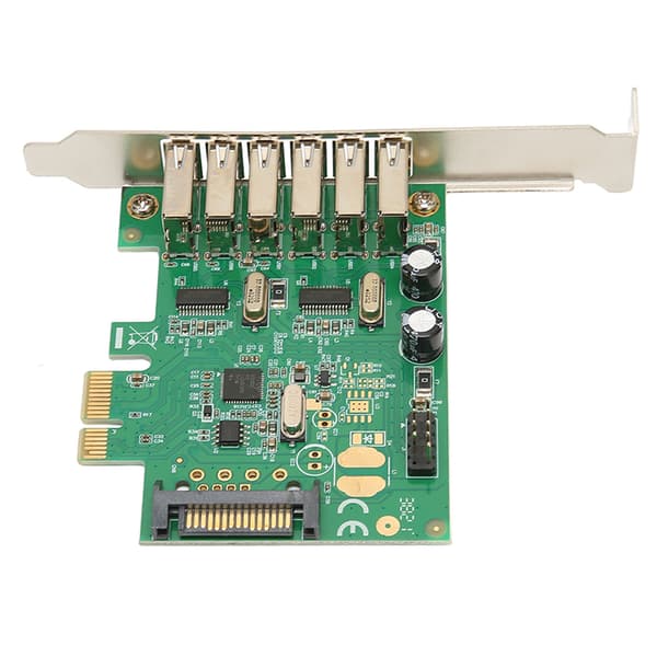 PCIE til USB-udvidelseskort 6 USB2.0-grænseflade 15PIN SATA 480Mbps 12Mbps 1.5Mbps Desktop Computer Intern Hub til Win