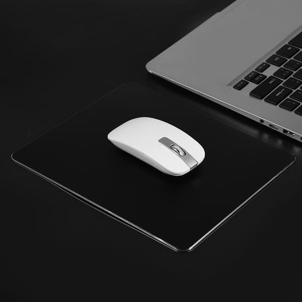 Skridsikker Gaming Musemåtte i Aluminiumslegering Dobbelt Sidet Musemåtte til PC Bærbar Computer Sort