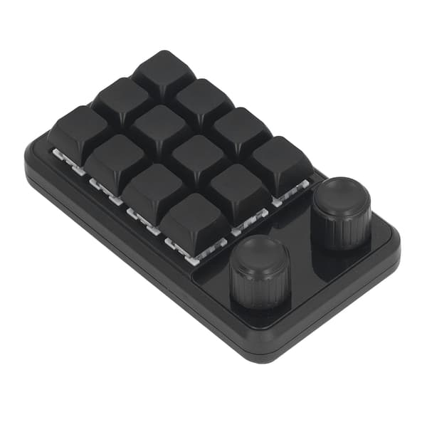 RGB Makro Gaming Tastatur 12-taster 2-knapper, Blå Switch, Sort, Programmerbar RGB til Industriel Brug