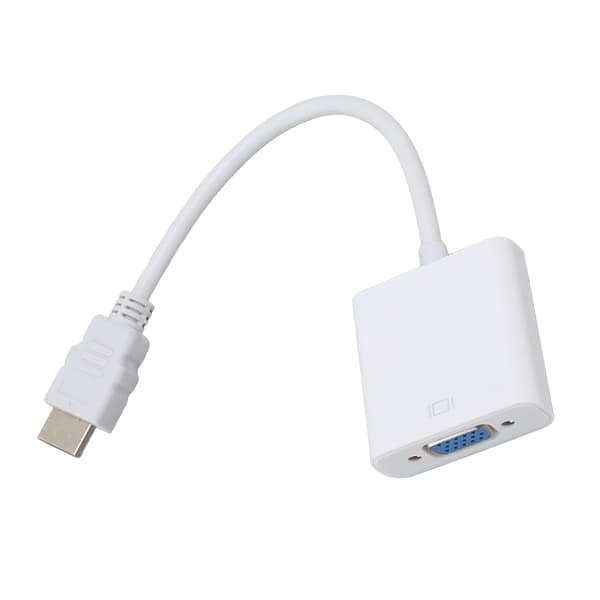 HD Multimedia Interface til VGA-adapter ABS 1080P/1.4 Output Plug and Play HD Multimedia Interface til VGA-konverter Hvid