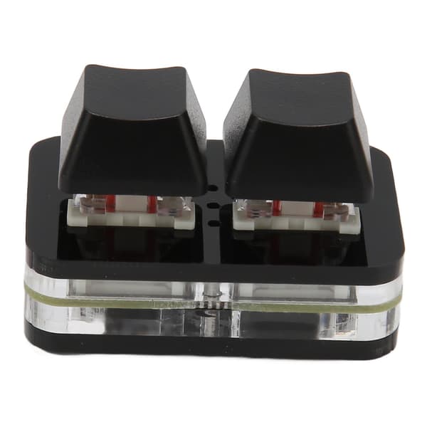 USB 2-tast Mini-tastatur Brugerdefineret RGB LED-baggrundsbelysning Makroprogrammeringstastatur til Windows til OS X til Linux Sort