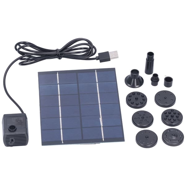 2W Solfontän med Panel Vattenpump Solpanelsats för Utomhus Landskap Dammdekor
