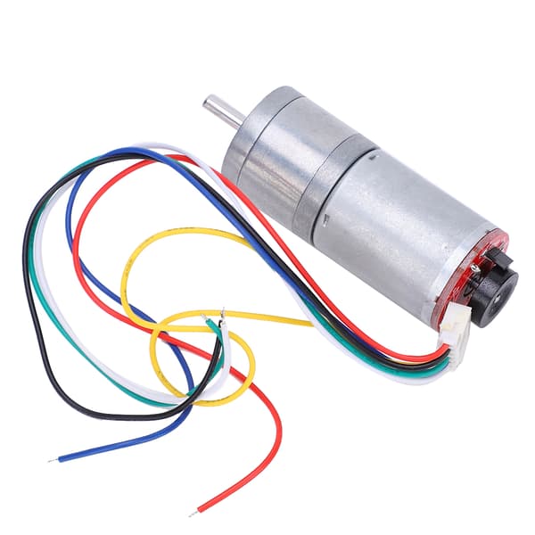 DC-växelmotor 12V 10RPM med encoder, GA25-370 borstmotor, koppar- och rostfri stålreducerare