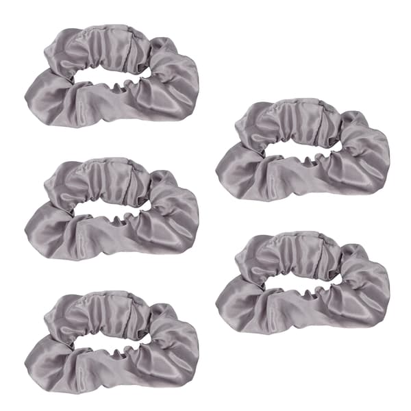 5 stk. lysende scrunchies, lysende grå satin elastisk glød i mørket hår scrunchy til kvinder