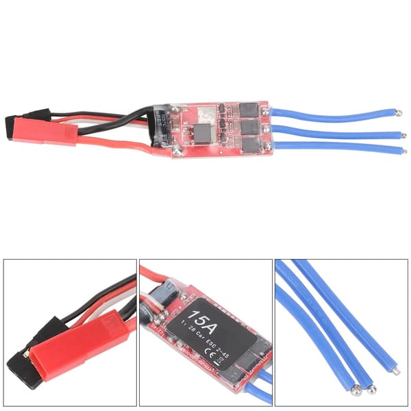 15A 2‑4S ESC Elektronisk Hastighedsregulator Tilbehør til 1/28 1/24 RC Bilmodel