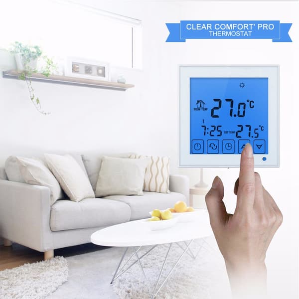 Elektrisk gulvvarmetermostat temperaturregulator 200-240V touchskærm