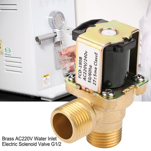 Mässing AC220V G1/2\" NC Pilotmagnetventil för vatteninlopp, 2-vägs, 1-pack
