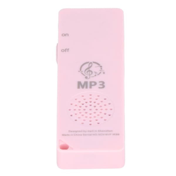 MP3-afspiller tabsfri lydkvalitet multifunktionel bærbar understøtter 64 GB hukommelseskort Mini MP3 til studerende Pink