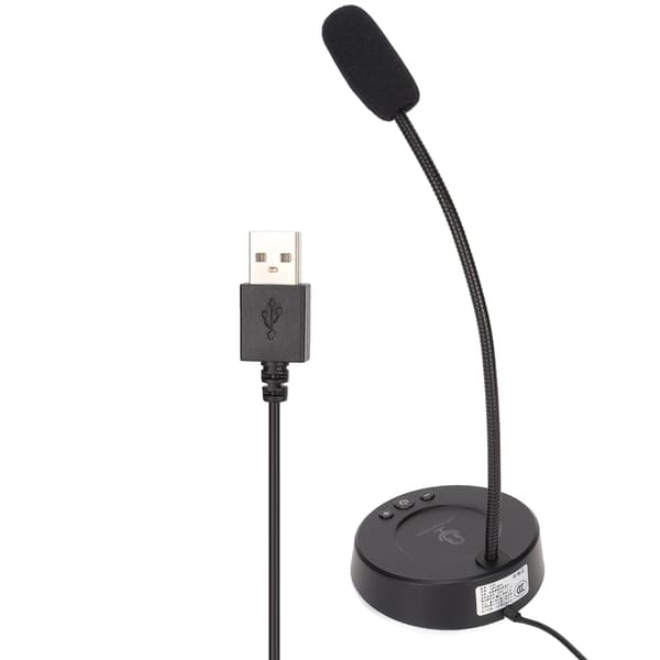 Skrivebordsmikrofon Støjreduktion 360 Graders Metalslange Anti-interferens RGB USB Computermikrofon til Kontormøder
