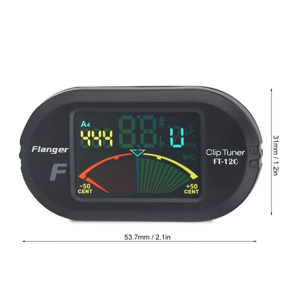 Flanger FT-12C Färgstark Skärmstämmare med Clipfäste för Gitarr Bas Ukulele Violin