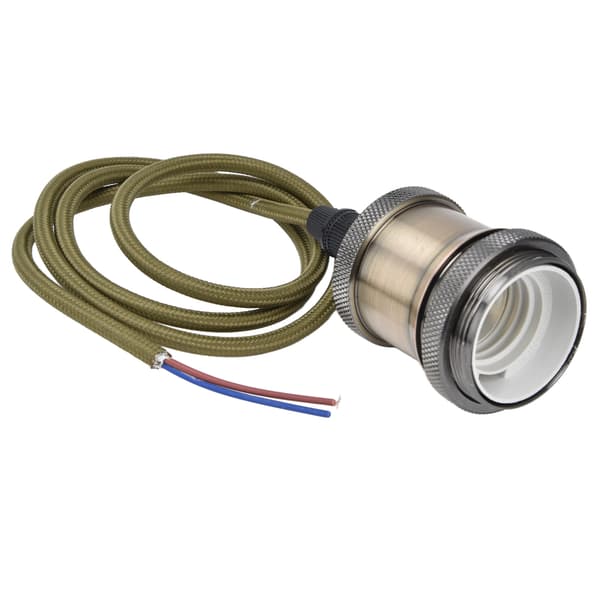 Retro E27 Glödlampssockel med Tråd Hängande Lampa för Sovrum 100-240V