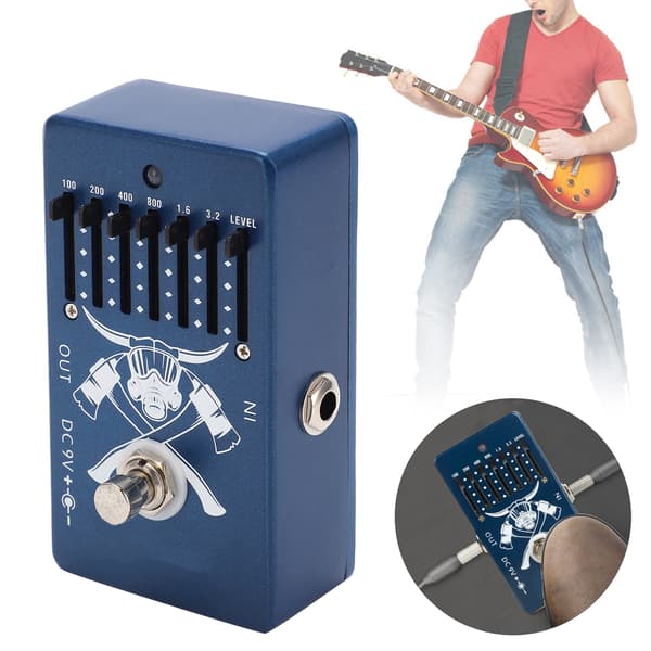 Gitarr EQ 6-bands Equalizer DC9V 30mA Tillbehör för musikinstrument Aluminiumlegering CP‑71