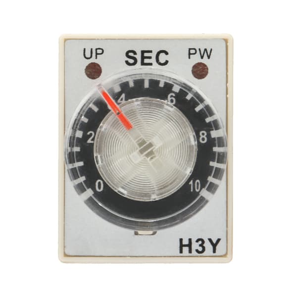 H3Y-2 Timerrelæ AC 220V 0-10s Forsinkelsestidskontakt 10 Sekunder